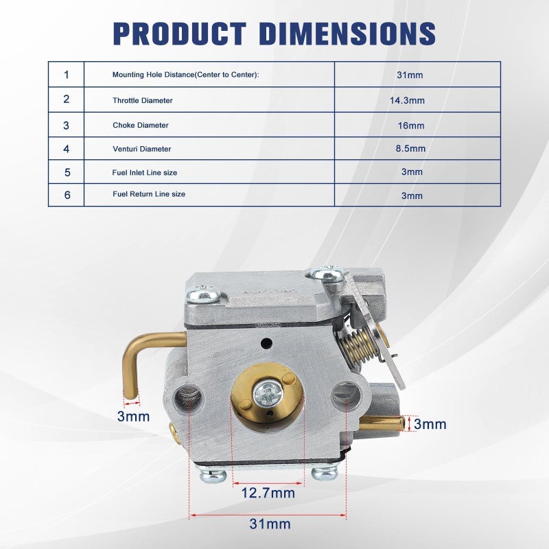 Powtol 753-04333 410R Carburetor for Ryobi 31CC 790R 725R 775R 700R RGBV3100 280R 767R 310BVR 4 Cycle Trimmer Blower Parts 791-182875 - Image 3